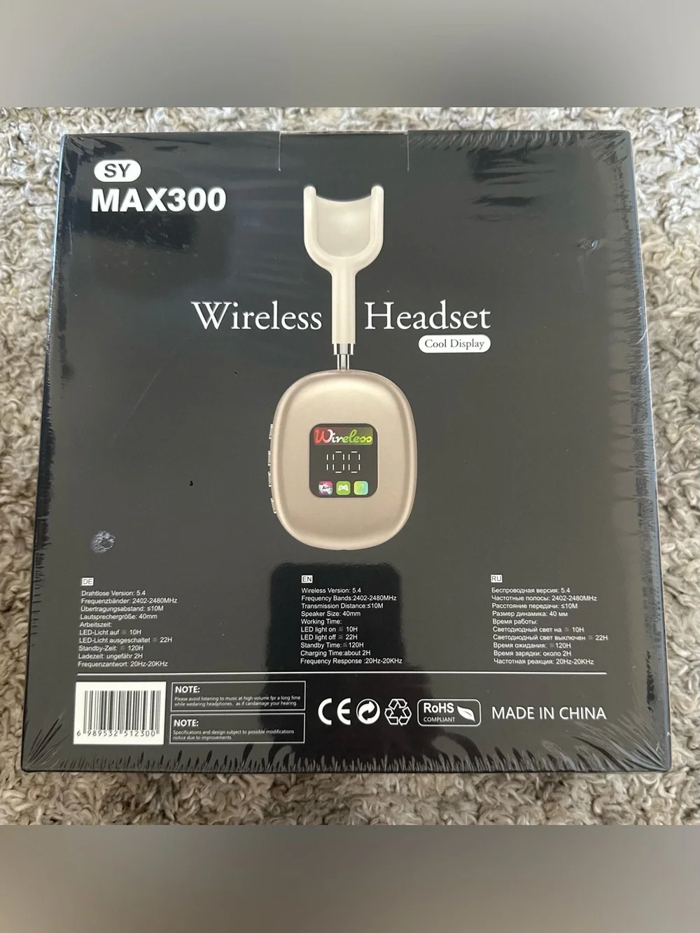 Brand New Wireless Headset Bluetooth Cool Design Touch Screen SY MAX300 SEALED
